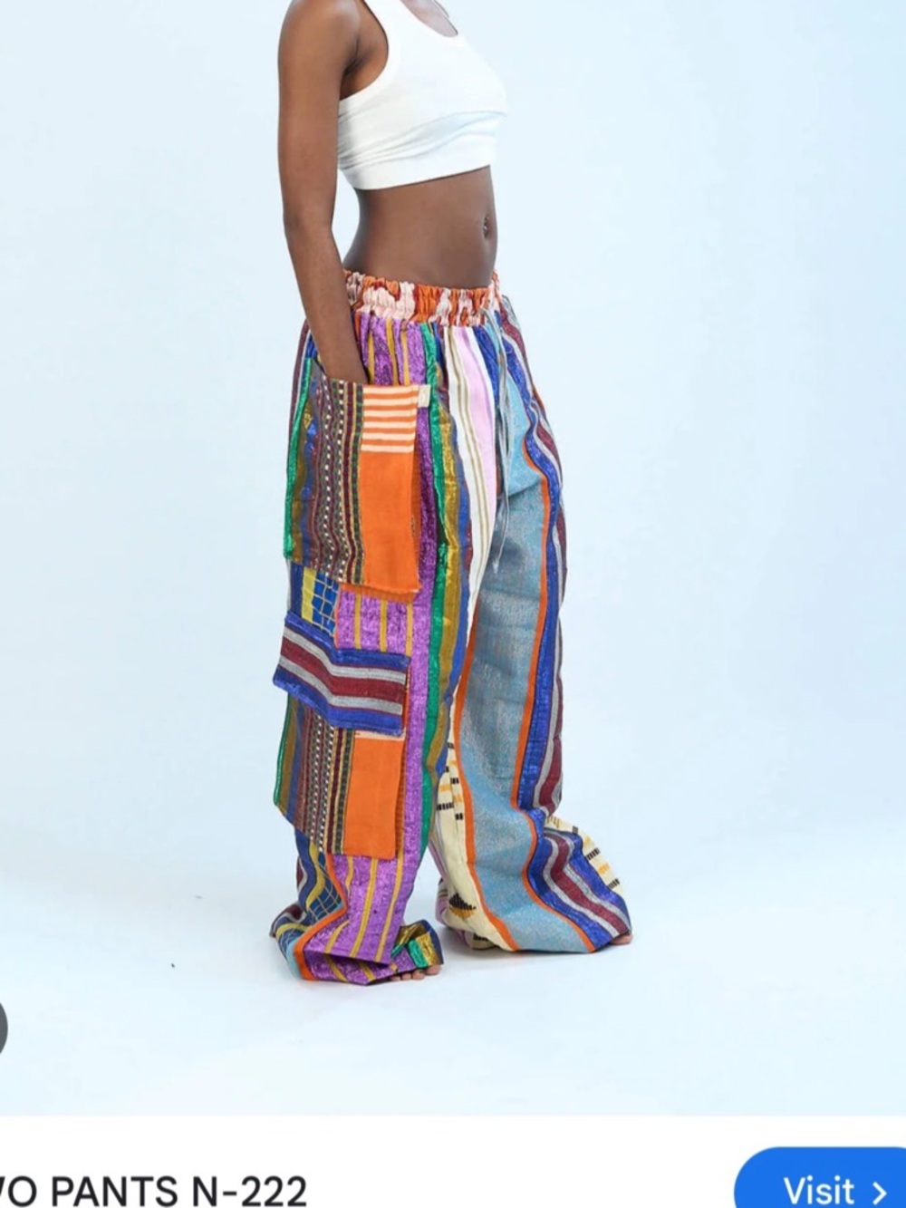 MOYE Boho Patchwork CARGOBWide-Leg Pants. 💕 MULTI COLOR (N209)